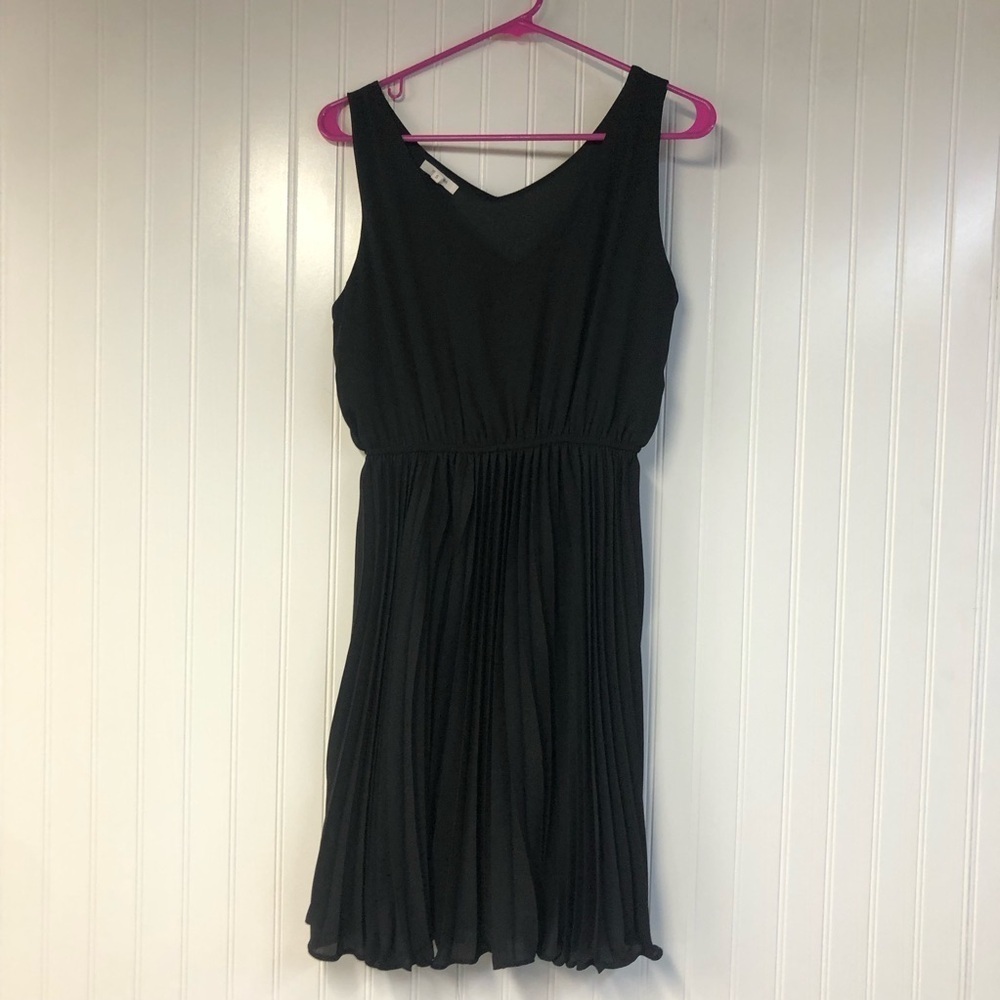Maurices Black Sleeveless Dress Crinkle Bottom Flare Small